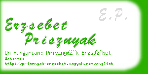 erzsebet prisznyak business card